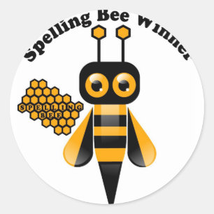 Spelling Bijenwinnaar Ronde Sticker