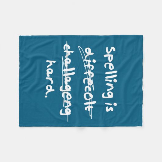 Spelling Is Hard Funny Spelling Bee  Fleece Deken (Voorkant (Horizontaal))