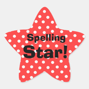 Spelling Star aanpasbare onderwerp stickers