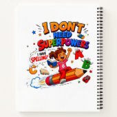 Spelling Superpower Geletterdheid Humor Notitieboek (Achterkant)