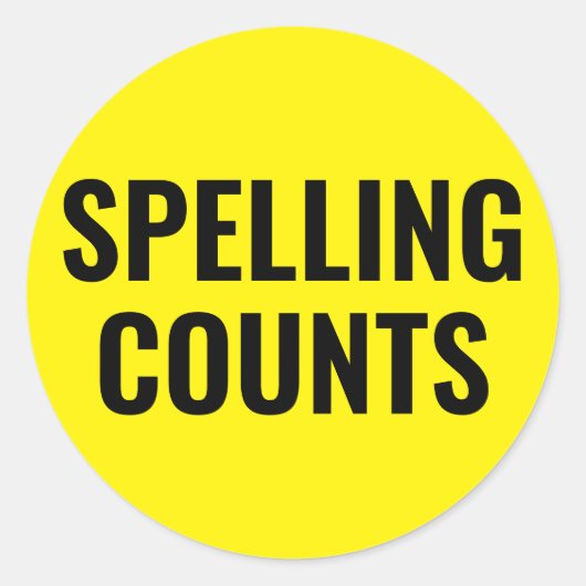 "Spelling telt" ronde Sticker set (Voorkant)
