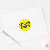 "Spelling telt" ronde Sticker set (Envelop)
