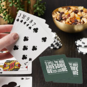 Spelling van het woord geweldige impliceert teamwo pokerkaarten (Insitu)