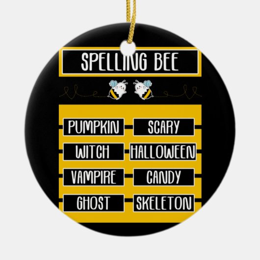 Spellingbijen Pun Halloween Costume voor leraren Keramisch Ornament (Voorkant)