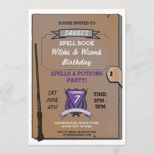 Spellingboek Wizards Witches Verjaardagsfeest Uitn Kaart