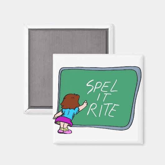 Spellinglessen op het karton magneet (Voorkant / Achterkant)