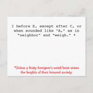 Spellingregels: I vóór E Briefkaart