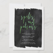 Spells en drankjes Halloween Party Invitation Kaart (Voorkant)