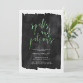 Spells en drankjes Halloween Party Invitation Kaart (Staand voorkant)