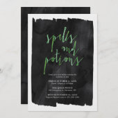 Spells en drankjes Halloween Party Invitation Kaart (Voorkant / Achterkant)