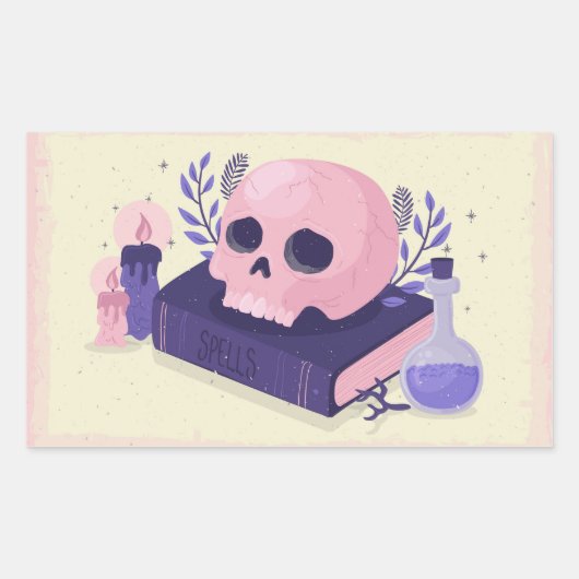 Spells Rechthoekige Sticker (Voorkant)