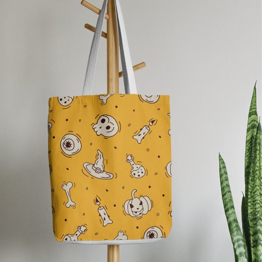 Spells & Skeletons Halloween Canvas tas
