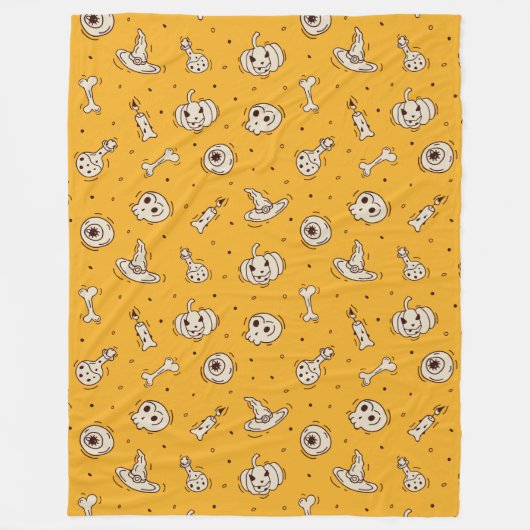 Spells & Skeletons Halloween Fleece Deken (Voorkant)