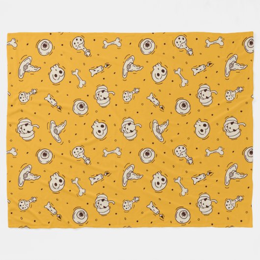 Spells & Skeletons Halloween Fleece Deken (Voorkant (Horizontaal))