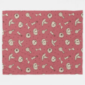 Spells & Skeletons Halloween Fleece Deken (Voorkant (Horizontaal))