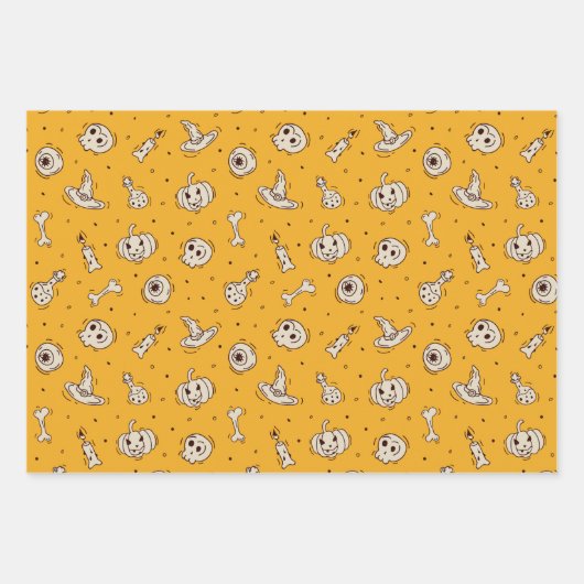 Spells & Skeletons Halloween Theme Wrapping Papers Inpakpapier Vel (Voorkant 3)
