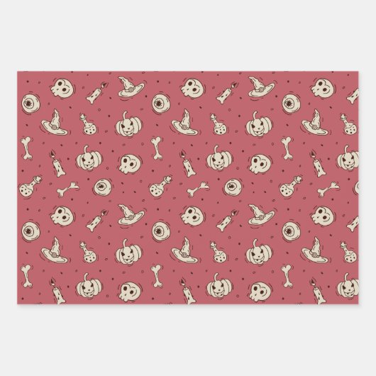 Spells & Skeletons Halloween Theme Wrapping Papers Inpakpapier Vel (Voorkant)