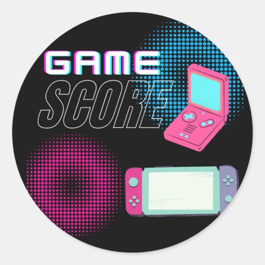 spelscore ronde sticker (Voorkant)