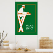 spelset en match, retro tennis referentie poster (Keuken)