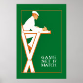 spelset en match, retro tennis referentie poster (Voorkant)