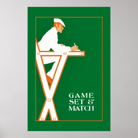 spelset en match, retro tennis referentie poster (Voorkant)