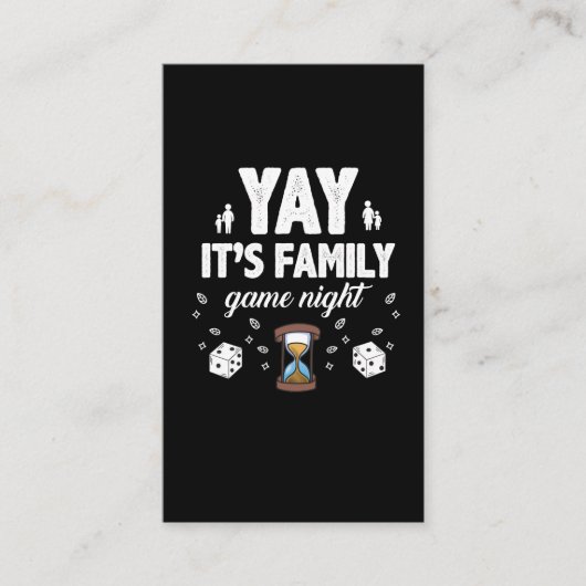 Spelspel Night Joy Gift Sandglass Dice Visitekaartje (Voorkant)