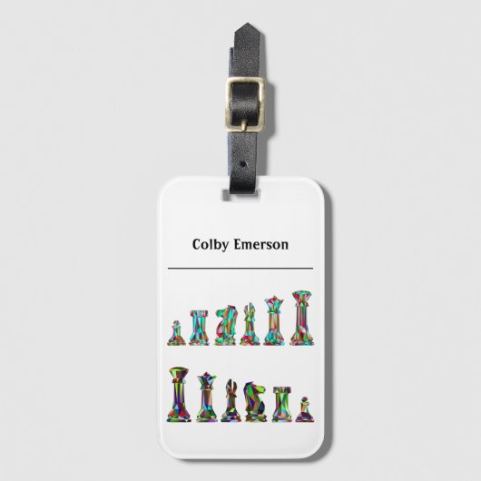 Spelspelers Rainbow Kleurschaakpunts instellen Bagagelabel (Voorkant (verticaal))