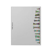 Spelspelers Regenboogkleurschalen Stukstukken Vast Notitieblok (Linkerzijde)