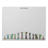 Spelspelers Regenboogkleurschalen Stukstukken Vast Notitieblok (Voorkant)