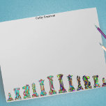 Spelspelers Regenboogkleurschalen Stukstukken Vast Notitieblok<br><div class="desc">Pas dit super notitieblok aan met jouw naam of om het even welke tekst aan. Met een set regenboogglas met blauwgroen schaakstukken,  compleet met koning koningin knight bishop Pwn rook voor een uniek modern design op een grijze achtergrond.</div>