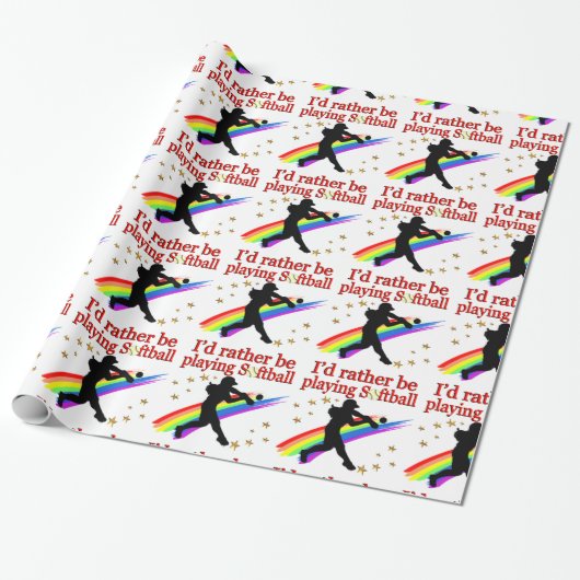 SPELT RATHER SOFTBALL UIT CADEAUPAPIER (Uitgerold)