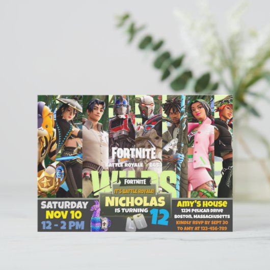 Spelthema uitnodiging (Staand voorkant)