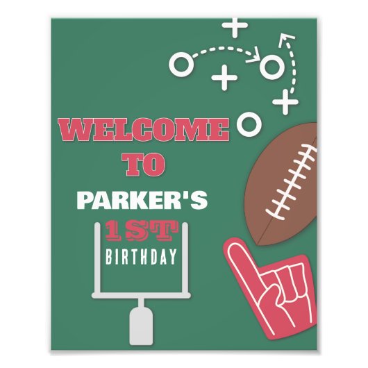 Speltijd, Football feest, Football thema, Verjaard Foto Afdruk (Voorkant)