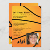 Speltijd Foto Basketball Uitnodiging (Voorkant / Achterkant)