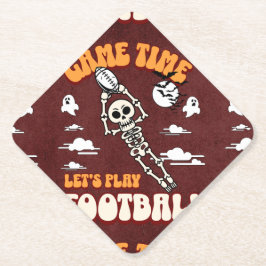 Speltijd Let's Play Football Halloween Funny Kartonnen Onderzetters
