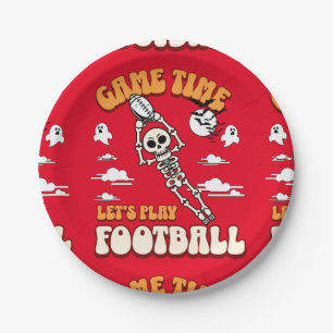 Speltijd Let's Play Football Halloween Funny Papieren Bordje