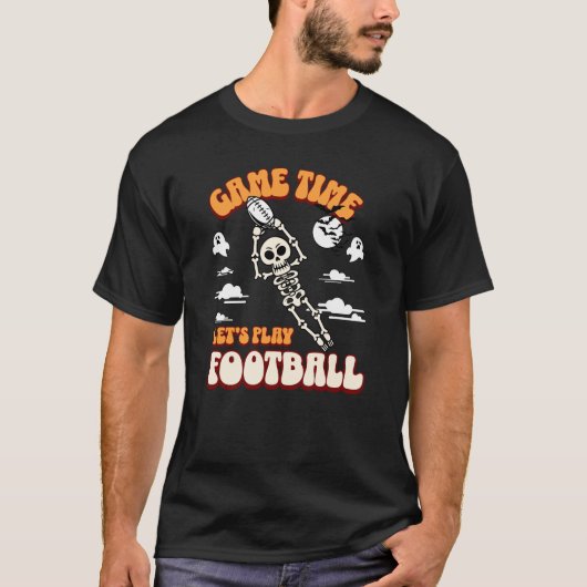 Speltijd Let's Play Football Halloween Funny T-shirt (Voorkant)