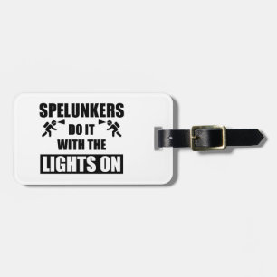Spelunkers doen het met licht erop bagagelabel