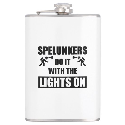 Spelunkers doen het met licht erop heupfles (Voorkant)