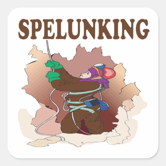 Spelunking 13 vierkante sticker (Voorkant)