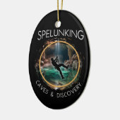 Spelunking, grotten en ontdekking Spelunker Natura Keramisch Ornament (Links)