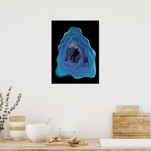 Spelunking ondergrond bedekken poster (Keuken)