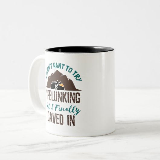 Spelunking Speleology Cave Explorer Tweekleurige Koffiemok (Voorkant links)