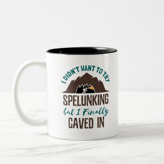 Spelunking Speleology Cave Explorer Tweekleurige Koffiemok (Links)
