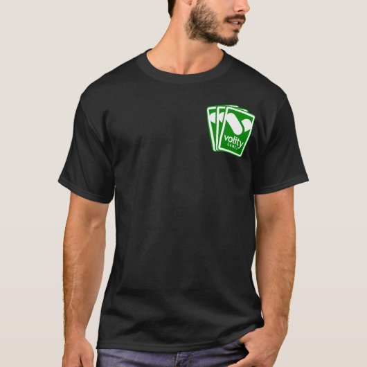 Spelventilatorbadge donker T T-shirt (Voorkant)