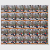 Spelwagen die een Beer snijdt die de kerstman van  Cadeaupapier (Vlak)