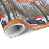 Spelwagen die een Beer snijdt die de kerstman van  Cadeaupapier (Rol Hoek)