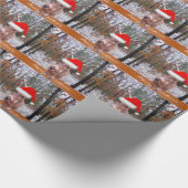 Spelwagen die een deer Sporting Santa Hat oppakt Cadeaupapier (Hoek)