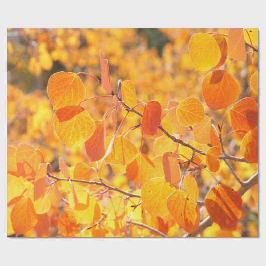 Spen bladeren van Herfst Cadeaupapier (Vlak)