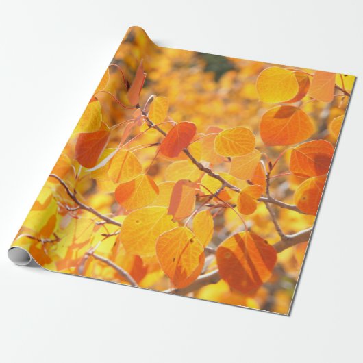 Spen bladeren van Herfst Cadeaupapier (Uitgerold)